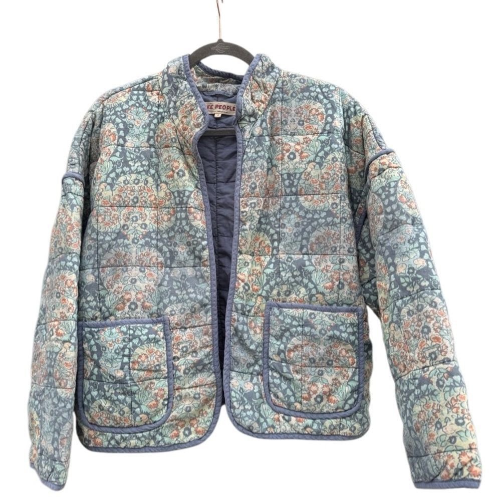 Free People Women's Chloe Cotton Floral Quilted Jacket Size Small - Picture 6 of 10
